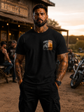 Black The Concept T-shirt, front split Redneck Hood chest graphic
