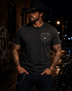 Black Lightning T-shirt, front eagle and skull chest crest